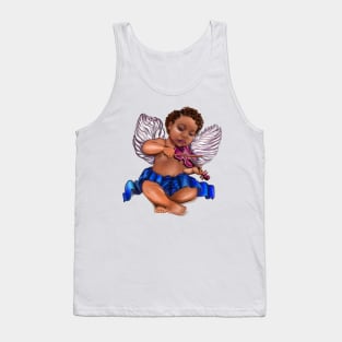 Black Angel playing the violin - Sun kissed curly haired Baby cherub angel classical art Tank Top